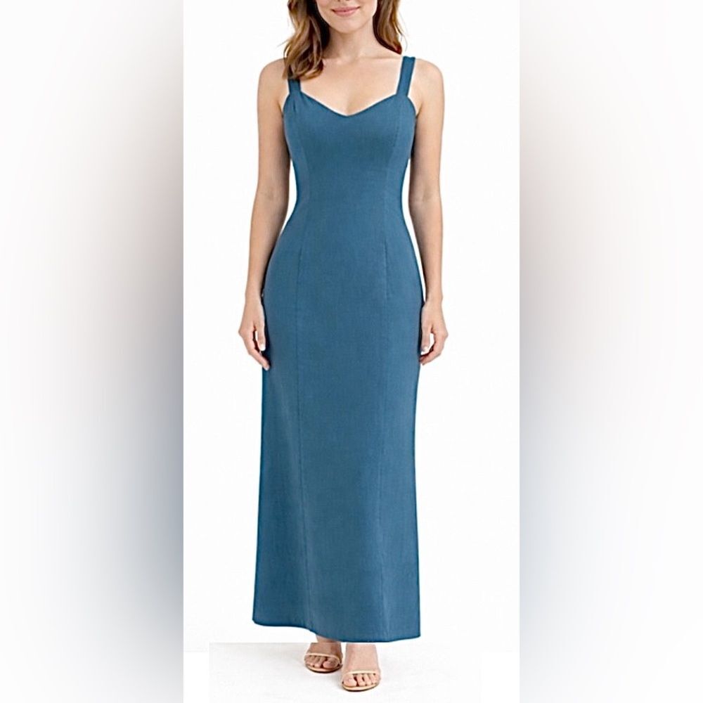 Ellie Vintage Dusty Blue Lavender Gown Sweetheart Neckline Women’s Size M